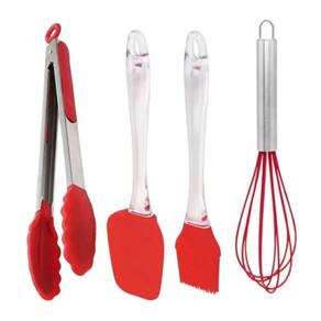 Kit Silicone 4 Peças = Pincel + Espátula + Pegador + Batedor