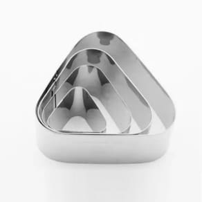 Jogo Cortador Triangulo 4 Peças Inox Para Massas E Biscoitos