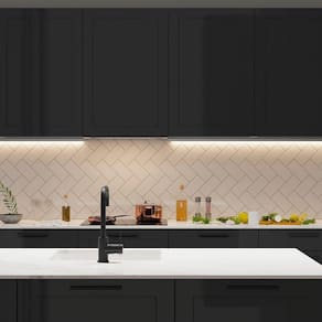 Perfil Para Fita De Led Sobrepor Taschibra Sope Com 1,5 Metros Preto