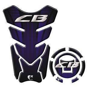 Kit Protetor De Tanque E Bocal Adesivo Moto Honda Cb Azul Azul