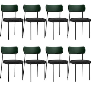 Kit 08 Cadeiras Para Sala De Jantar L02 Verde Musgo Chumbo