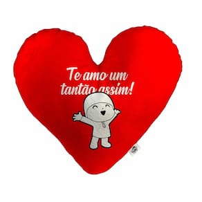 Almofada Coração Pelúcia Te Amo Um Tantão Assim Namorados Tamanho:M