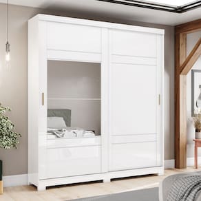 Guarda Roupa Solteiro 2 Portas Deslizantes 3 Gavetas Verg Henn