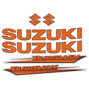 Kit Jogo Emblema Adesivo Suzuki Burgman 2005 A 2009 Laranja Laranja