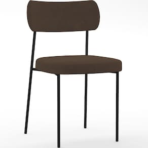 Cadeira Estofada Para Sala De Jantar Melina L02 Suede Marrom