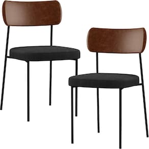 Kit 02 Cadeiras Sala De Jantar L02 Marrom Chumbo