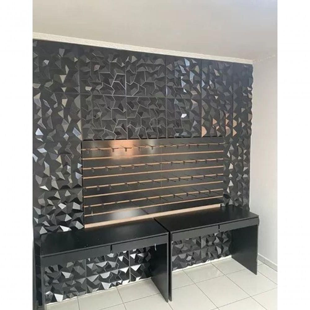 Revestimento Parede Relevo Em Placas Adesivas Modular Kit 50 Unidades