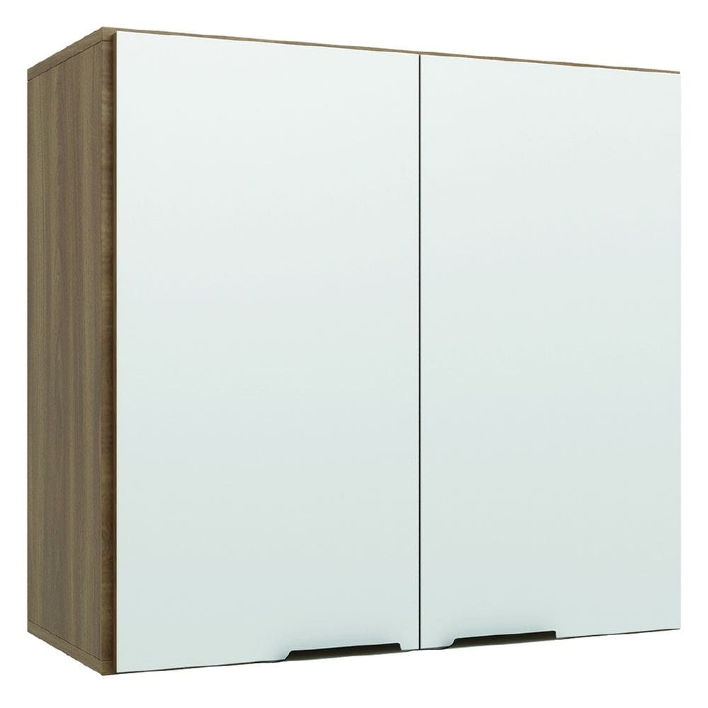 Armário de Cozinha e Lavanderia Com 2 Portas Duplo Aéreo Módulo Suspenso Nogal/Branco Paris Batrol