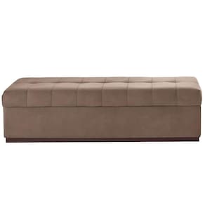 Baú Recamier Gomado Herval MH-3724 160 cm (largura) Madeira Eucalipto Estofado Marrom B1 Base Imbuia