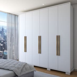 Guarda-Roupa Casal Arezzo 6 Portas 3 Gavetas Branco - Panorama Móveis