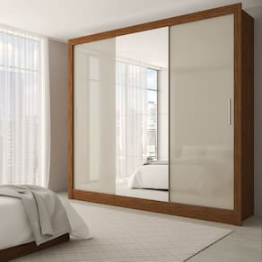 Guarda-Roupa Casal Katherine Slim 3 Portas com Espelho