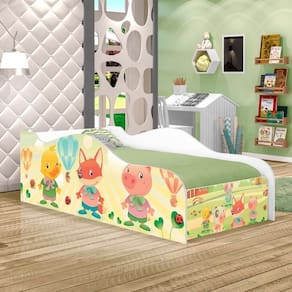 Mini Cama Fun Fazendinha E Balões Infantil Com Colchão