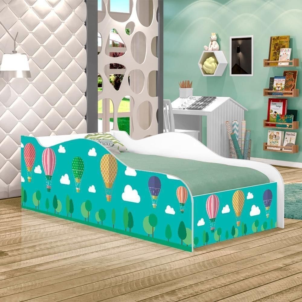 Cama Fun Balão No Céu Solteiro Com Colchão