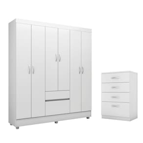 Jogo De Quarto Roupeiro E Comoda Bremen Branco