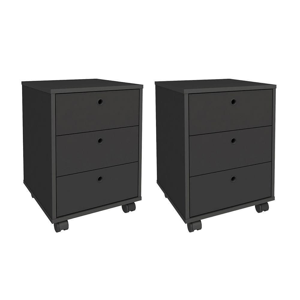 Jogo De Gaveteiros Walsall Preto