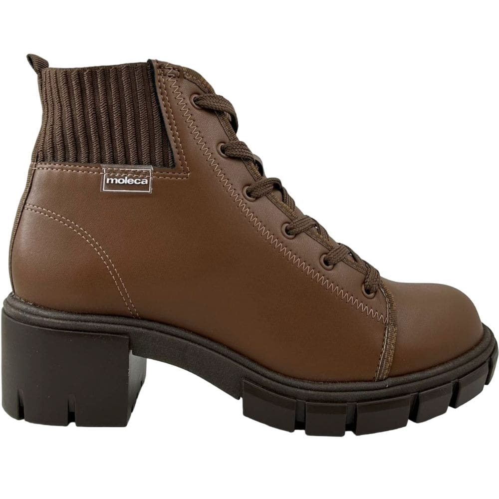 Bota Coturno Feminino Casual Salto Bloco Tratorado Moleca 5338.103