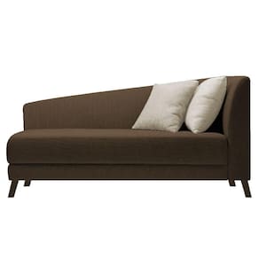 Recamier Heitor 140cm Com Almofada Lado Esquerdo Suede Cor Marrom/bege