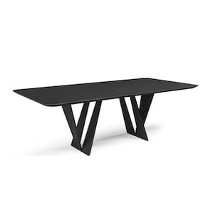 Mesa De Jantar Chile C03 218X110cm Laca Preto/Ébano