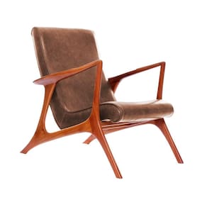 Poltrona Couro Natural Marrom Vk Anos 50 Cor Marrom