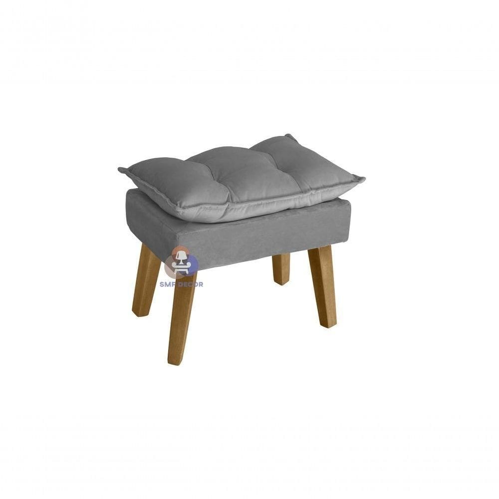 Puff Banqueta Decorativa Opala Cinza