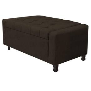 Calçadeira Baú Solteiro Everest P02 90cm Para Cama Box Corano Marrom