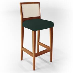Banqueta Alta Cozinha Branco Zion L02 Verde Musgo