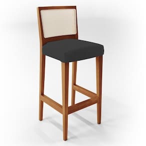 Banqueta Alta Cozinha Branco Zion L02 Preto