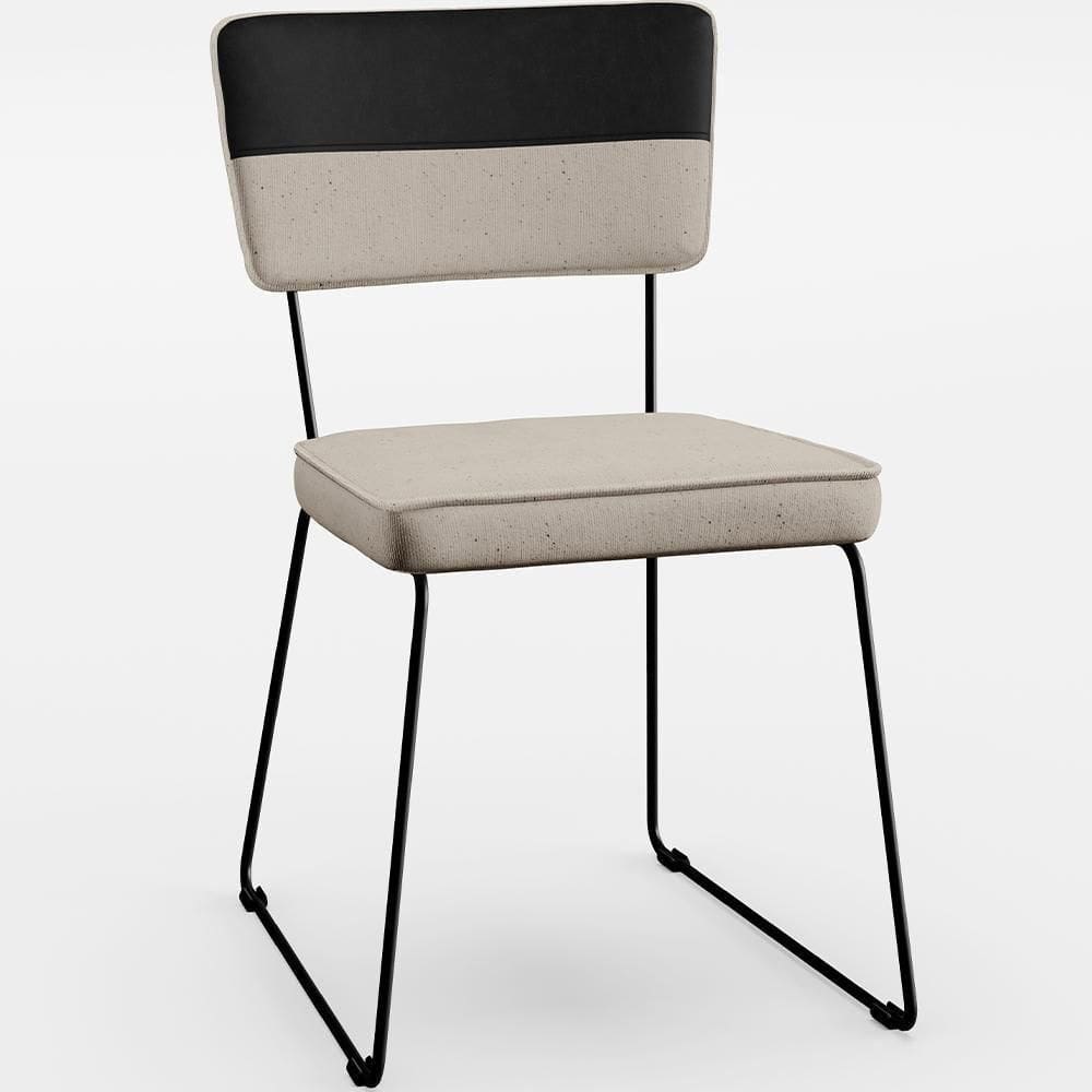 Cadeira De Jantar Allana L02 Faixa Preto Bege