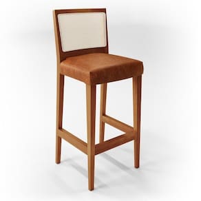 Banqueta Alta Cozinha Branco Zion L02 Camel