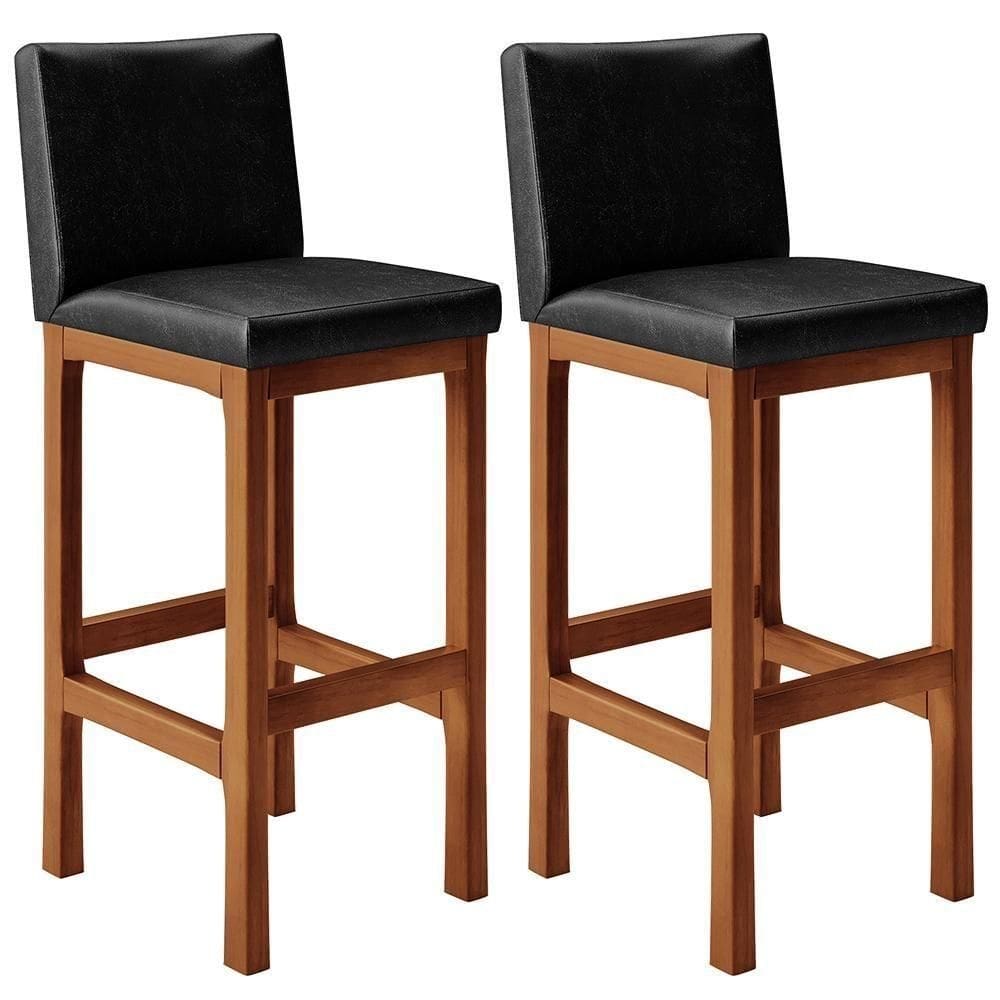 Kit 02 Banquetas Altas Alya Preto