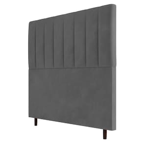 Cabeceira Cama Box Casal Itália 140cm Suede Cinza