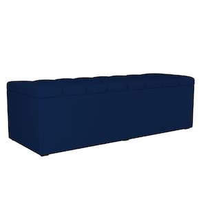 Calçadeira Recamier Baú Casal 140X50 Cm Facto Azul Marinho