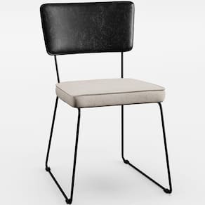 Cadeira Estofada Sala De Jantar Preto Linho Cru