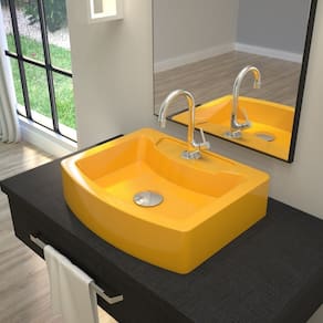 Kit Cuba RT41 com Torneira 1198 Metal e Válvula Click 1 Polegada G Compace Amarelo