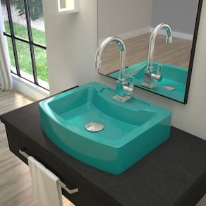 Kit Cuba RT41 com Torneira Luxo 1195 e Válvula Click 1 Polegada G Compace Azul Turquesa