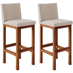 Kit 02 Banquetas Altas Cozinha De Jantar Fixa Alya L02 Bege