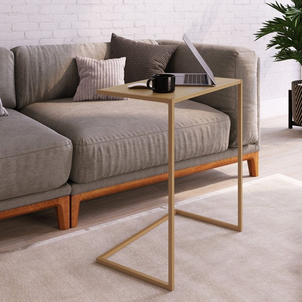Mesa Lateral de Apoio Industrial Hanover/Dourado