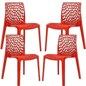 Kit 04 Cadeiras Sala De Jantar Gruvyer F03 Vermelho
