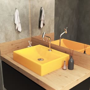 Kit Cuba RT49 com Torneira Pratika 1060 Metal e Válvula Click 1 Polegada G Compace Amarelo