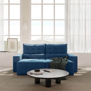 Sofá Retrátil e Reclinável 3 Lugares 230cm Embaúba Extra Cabecasa Madeiramadeira Azul Diamante