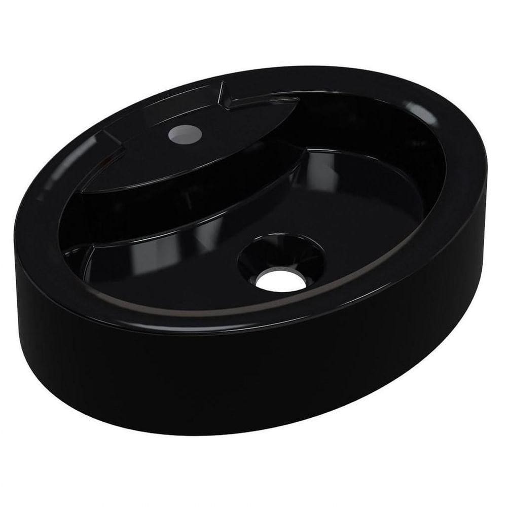 Cuba Pia De Apoio Para Banheiro Oval Ox 43 Preto