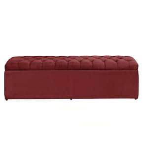 Báu Calçadeira Sapateira Dubai 1,20 Mt-suede Vermelho