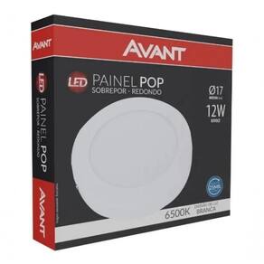 Kit 6 Painéis Led 12w Redondo Sobrepor 17x17cm Branco Frio