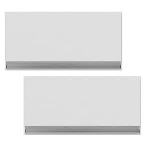 Kit 02 Armários Aéreo Geladeira Cozinha 60Cm 01 Porta Branco