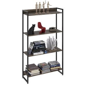 Estante Livreiro Multiuso Dynamica Industrial 80Cm 4 Prateleiras C08 Carvalho Dark