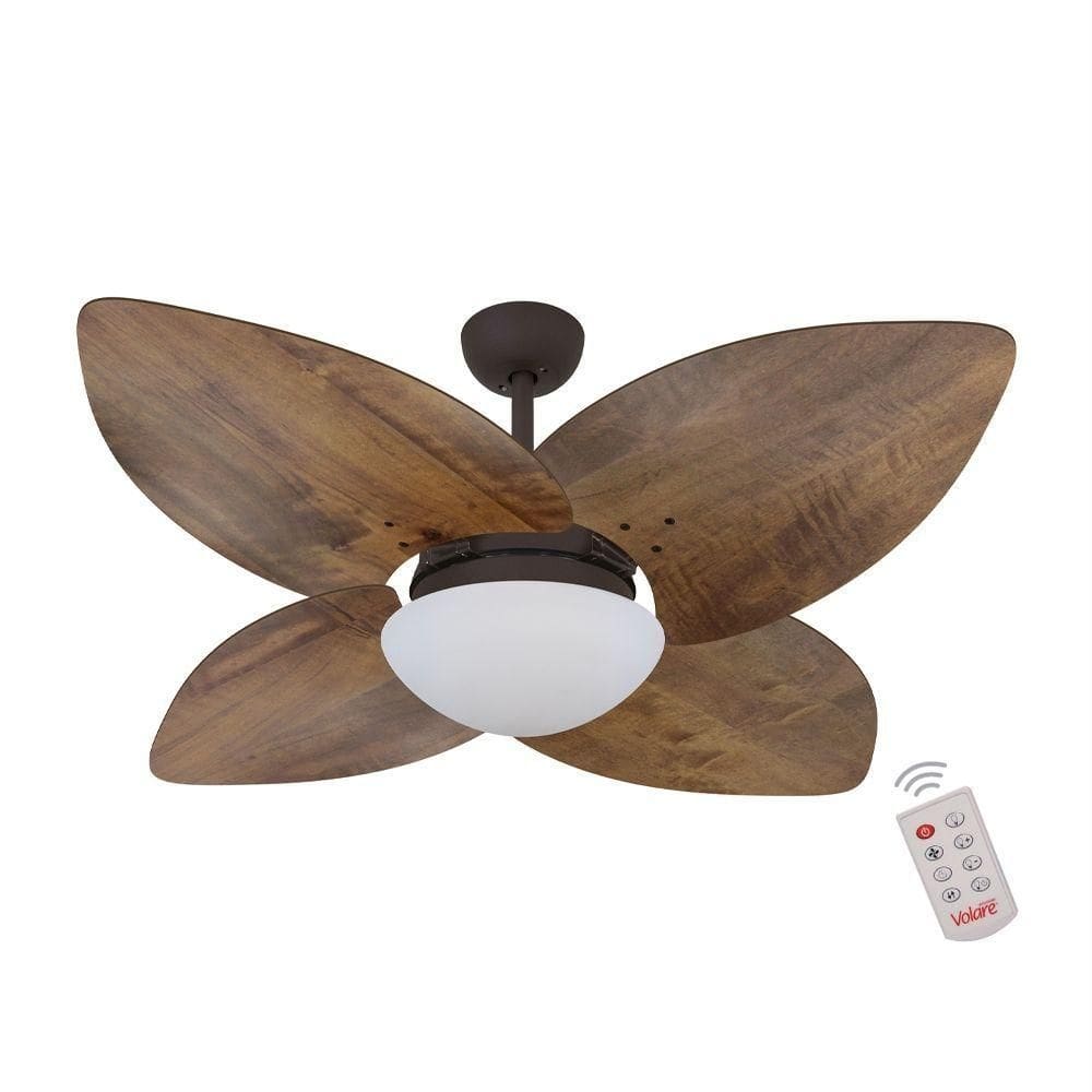 Ventilador De Teto Marrom 4 Pás Rádica Imbuia 220V