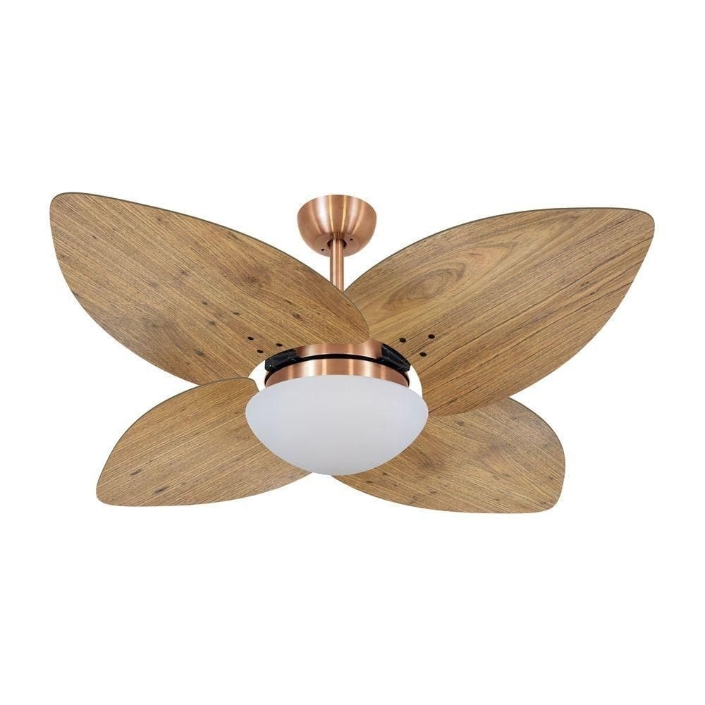 Ventilador De Teto Dormamu Cobre 4 Pás Rádica Freijó 220v