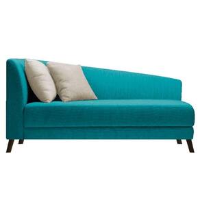 Recamier Heitor 185cm Suede Cor Azul Turquesa/bege