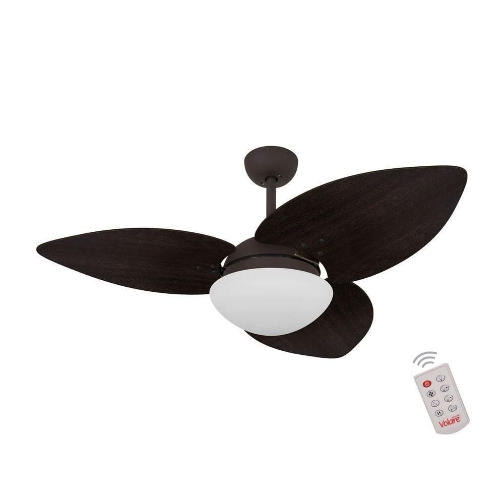 Ventilador De Teto Marrom 3 Pás 127v C/ Controle