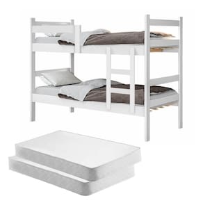 Beliche Infantil Lorena Branco Com Colchões